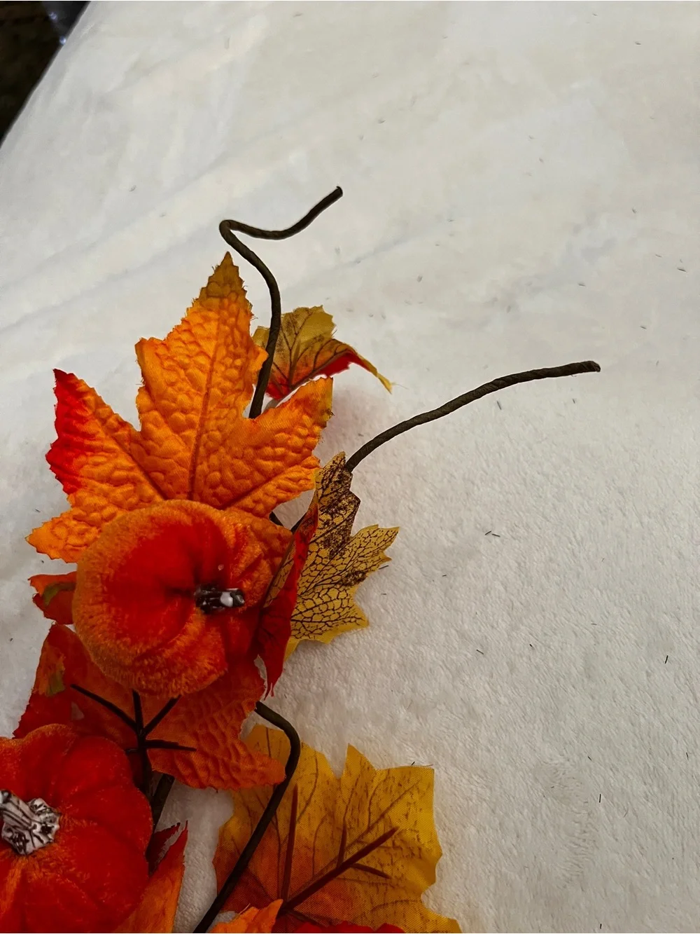 Harvest Pick Fall Decor Lot Of 6 Stem Velvet Pumpkins Sz 18.5